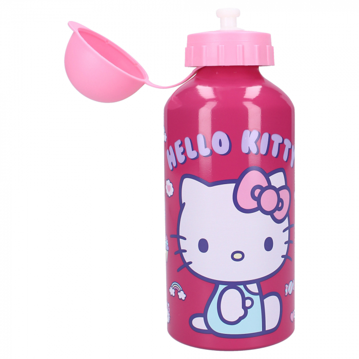 Set rucsac copii 3D, 29x22x9 cm, sticla apa din aluminiu 500 ml si cutie sandwich 16x13x5 cm, din plastic fara BPA, Hello Kitty [6]