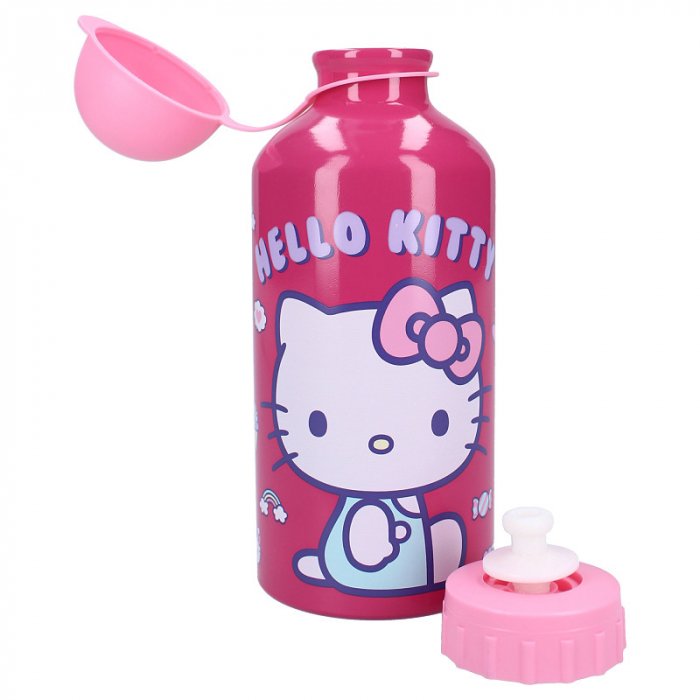 Set rucsac copii 3D, 29x22x9 cm, sticla apa din aluminiu 500 ml si cutie sandwich 16x13x5 cm, din plastic fara BPA, Hello Kitty [7]