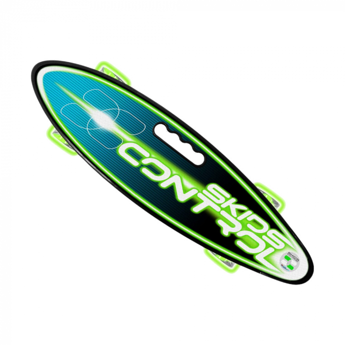 Skateboard Copii, 55 x 15 cm, placa PP antiderapanta, roti luminoase fara baterii, rulmenti Abec-7, multicolor, Skids Control Handle and Light [2]