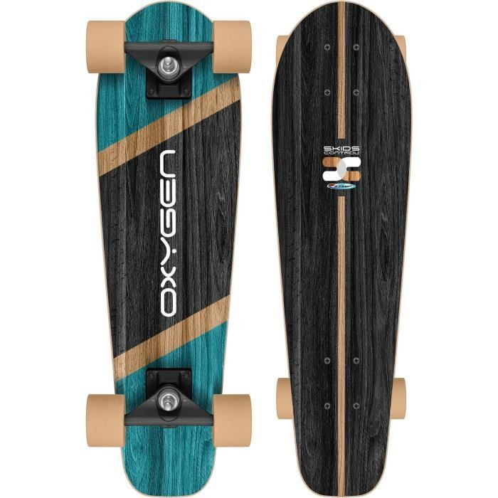 Skateboard Copii, 70x20cm, 9 straturi de artar, placa antiderapanta, rulmenti Abec-7, multicolor, Skids Control Oxygen [2]