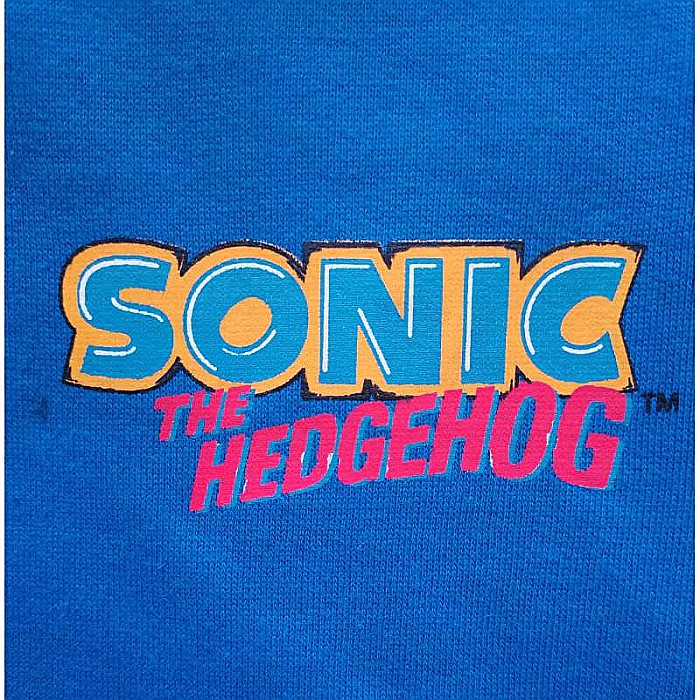 Hanorac băieți cu buzunare frontale și glugă, bumbac, albastru, Sonic [3]