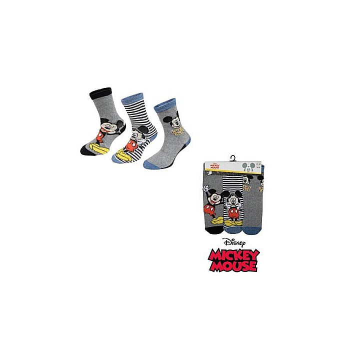 Set 3 perechi șosete copii, gri,  Mickey Mouse, Disney [2]