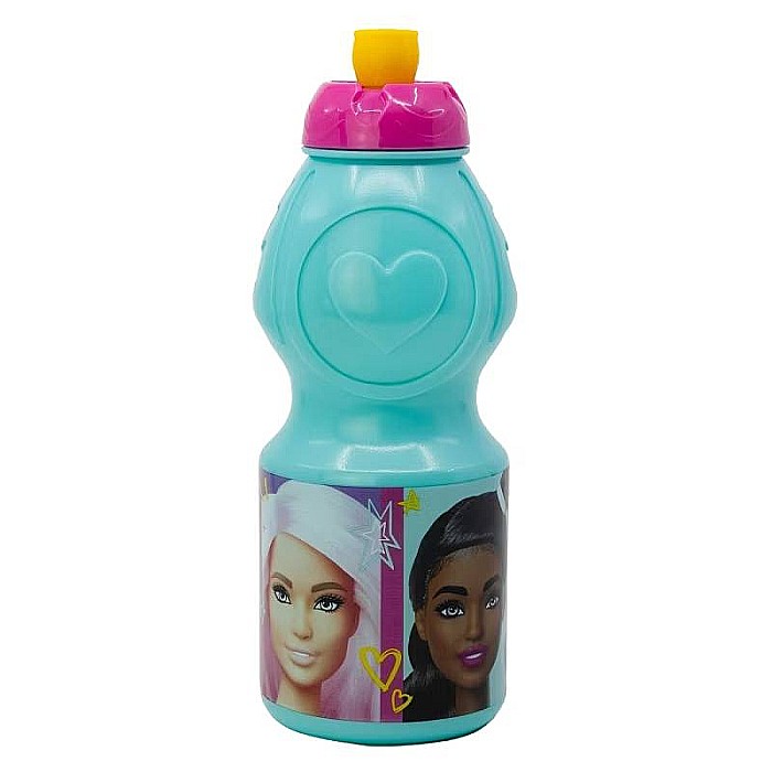 Sticlă sport, plastic, pentru apă, Barbie, 400ml Roz [2]