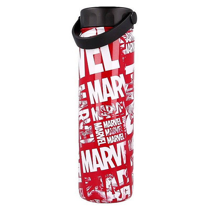 Sticlă Termos din inox, cu pereți dubli, fără BPA, roșu/alb, 650 ml, Marvel [3]