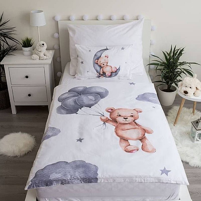 Set lenjerie pat copii, Oeko-Tex, 100% bumbac, multicolor, 2 piese, 100x135 cm, 40x60 cm, Teddy bear, Disney, 02 [2]