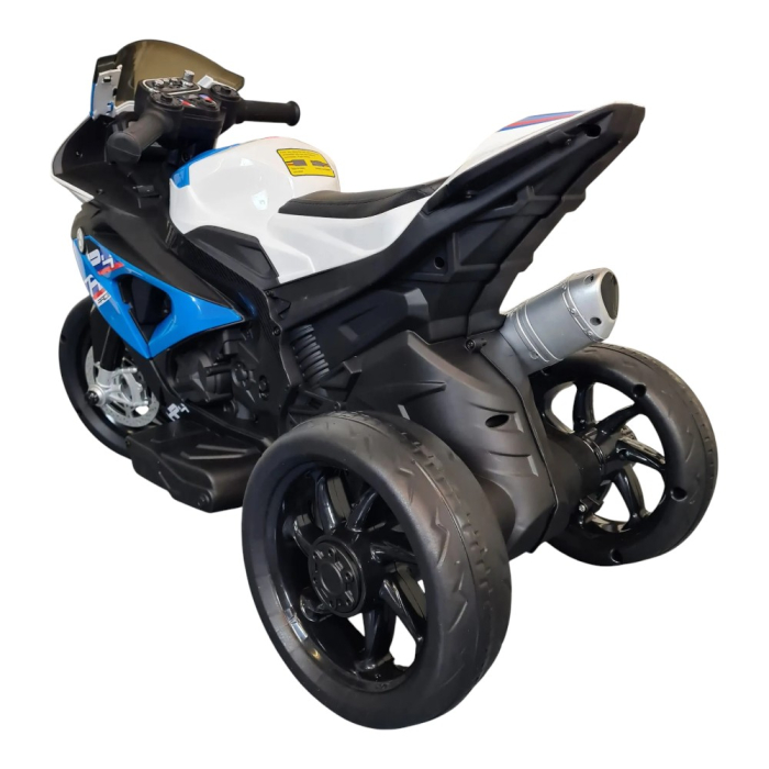 Mini tricicletă electrică cu licență BMW HP4, pentru o persoană, Albastru, 12V, Sunete/Muzică, Lumini, Greutate maximă suportată 30 kg, 82x42x54 cm [5]
