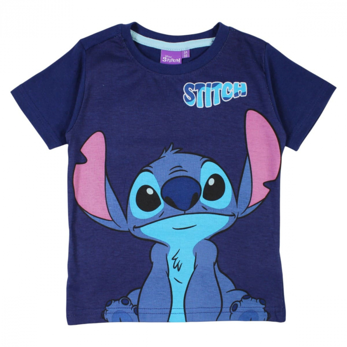 Tricou copii 100% bumbac, albastru, Happy, Stitch [1]