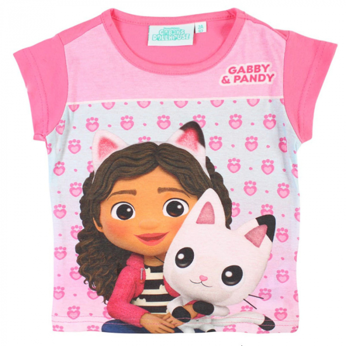 Tricou copii 100% bumbac, multicolor, Happy, Gabby's Dollhouse [1]