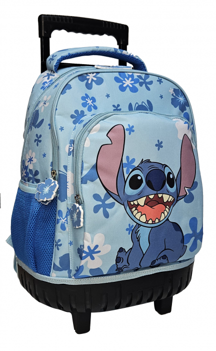 Troler multicolor cu bretele ajustabile si intarite, Grande, doua compartimente, 44x33x22 cm, Stitch [2]