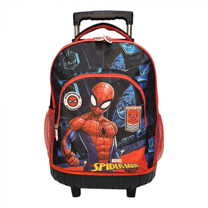 Troler multicolor cu bretele ajustabile si intarite, Grande, doua compartimente, 44x33x23 cm, Spiderman [2]