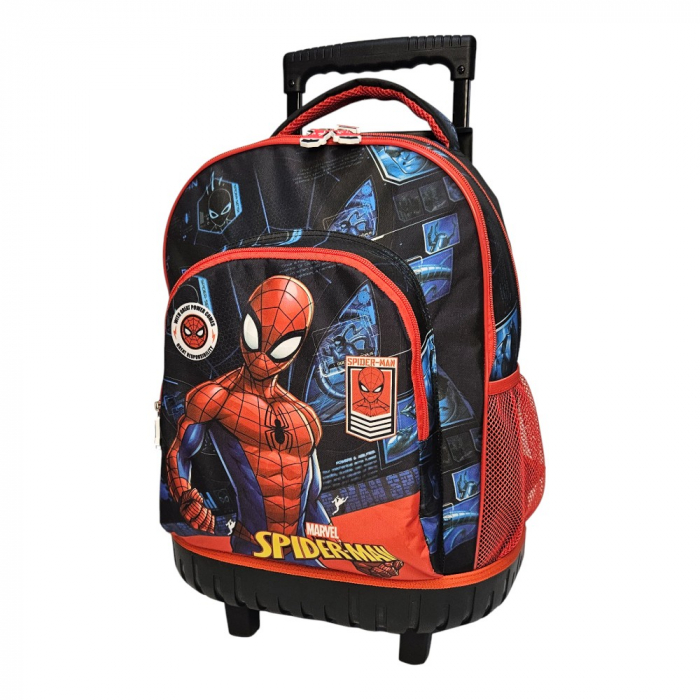 Troler multicolor cu bretele ajustabile si intarite, Grande, doua compartimente, 44x33x23 cm, Spiderman [3]