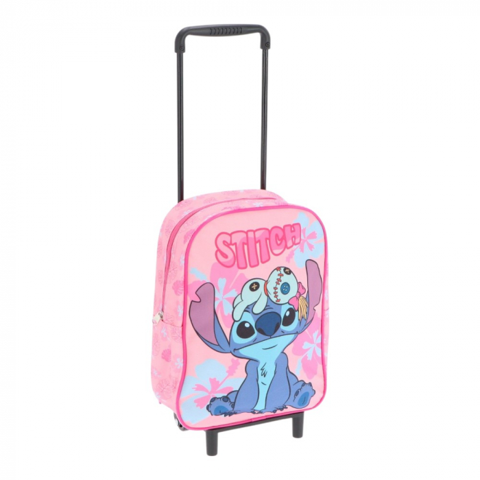 Troler prescolari, 31x24x10 cm, roz, cu bretele ajustabile, Stitch [2]