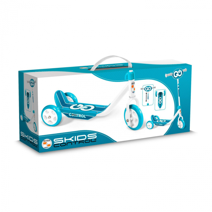 Trotineta pentru copii cu 3 roti, albastru, 2-5 ani, max 20 kg, ghidon reglabil, platforma antialunecare [4]