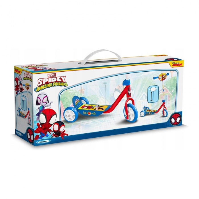 Trotineta pentru fetite cu 3 roti, multicolor, 2-5 ani, max 20 kg, ghidon reglabil, platforma antialunecare, Spidey [3]