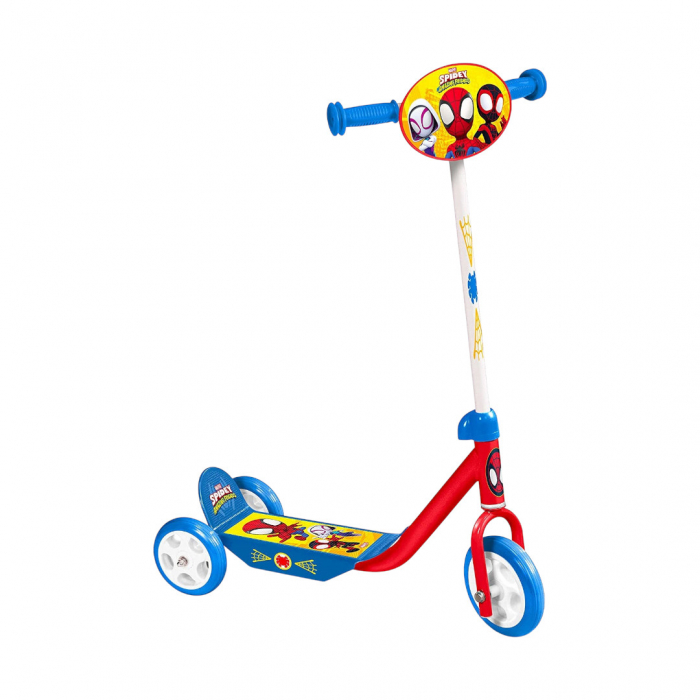 Trotineta pentru fetite cu 3 roti, multicolor, 2-5 ani, max 20 kg, ghidon reglabil, platforma antialunecare, Spidey [1]