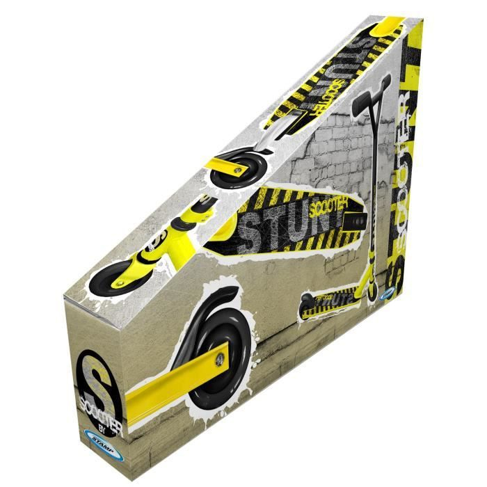 Trotineta pentru trucuri si acrobatii, cu 2 roti 7-15 ani, greutate maxima 100 kg, multicolor, ghidon ajustabil, manere pliabile, platforma antiderapanta, frana posterioara cu piciorul, Stunt, Skids C [4]