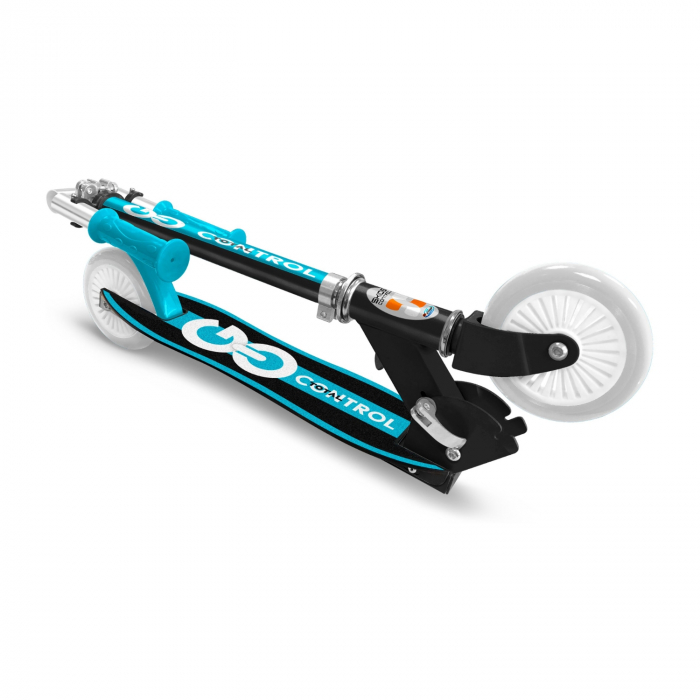 Trotineta pliabila cu 2 roti 5 ani +, multicolor, ghidon ajustabil, manere pliabile, platforma antiderapanta, frana posterioara cu piciorul, Go Control [3]