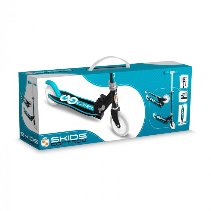 Trotineta pliabila cu 2 roti 5 ani +, multicolor, ghidon ajustabil, manere pliabile, platforma antiderapanta, frana posterioara cu piciorul, Go Control [4]