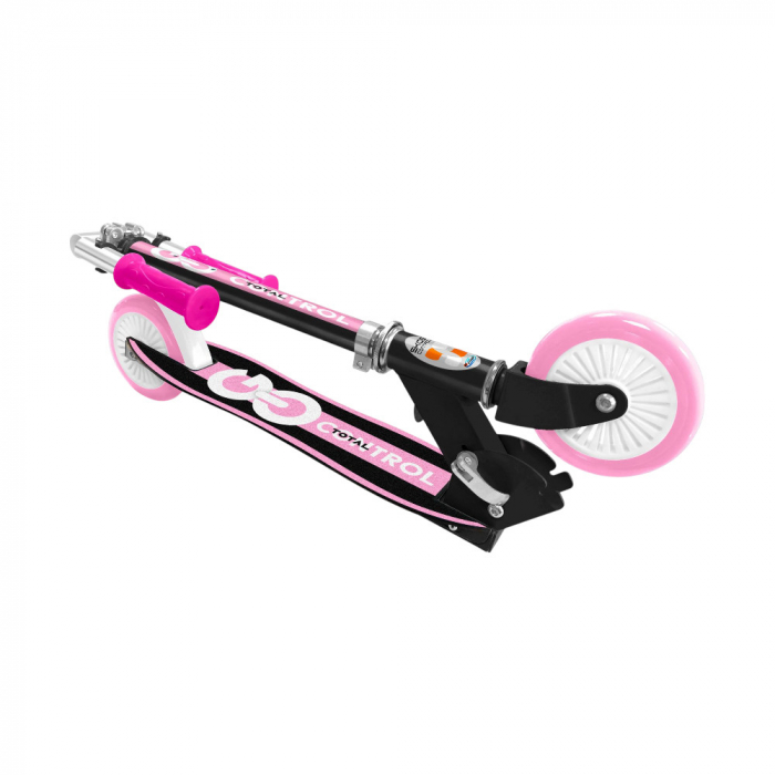 Trotineta pliabila cu 2 roti 5 ani +, roz, ghidon ajustabil, manere pliabile, platforma antiderapanta, frana posterioara cu piciorul, Go Control [3]