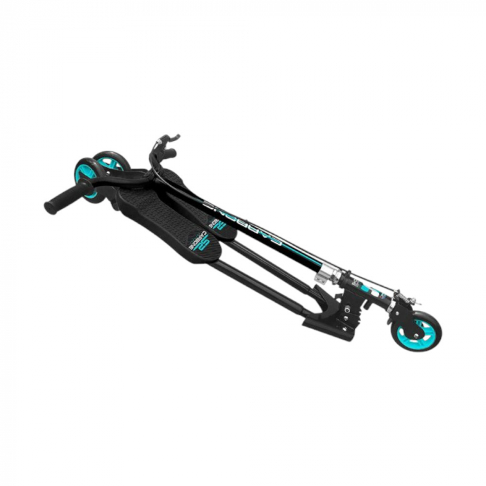 Trotineta Pliabila cu 3 Roti Swing, Dezvolta Motricitatea, Roti PU de 125mm, Frana de Mana, Cadrul din Otel pentru Durabilitate, Greutate maxima 100 kg, Skids Control Carbone [2]