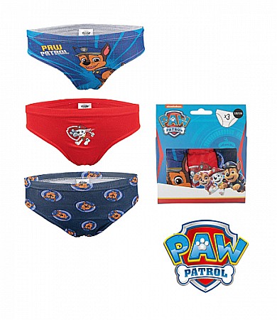 Lenjerie intimă și șosete - Set 3 chiloței pentru băieți, 100 % bumbac, multicolor, Paw Patrol