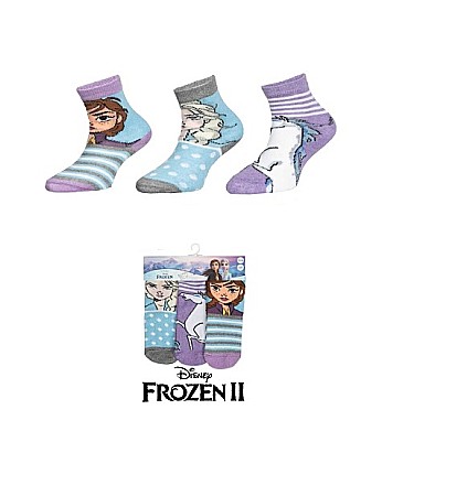 Lenjerie intimă și șosete - Set 3 perechi șosete fete, Disney, Frozen, modelul nr 1