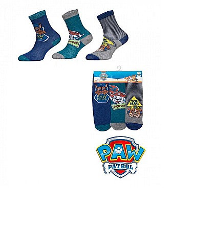Lenjerie intimă și șosete - Set 3 perechi șosete băieți, albastru/verde/gri, Paw Patrol