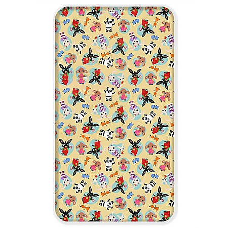 Cearceaf cu margini elastice, multicolor, 100% bumbac, 90 x 200 cm, Bing Bunny [0]