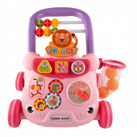 Interactive - Antepremergator cu Pian si activitati educative, Lion Pink