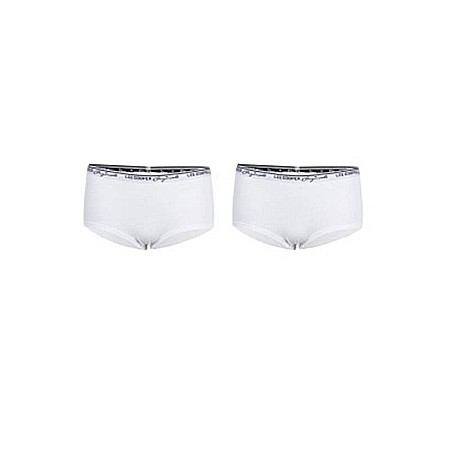 Adulți - Set 2 perechi chiloți hipster cu bandă logo în talie, alb, Lee Cooper Originals