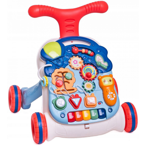 Premergătoare și antemergătoare - Antemergator Multifunctional 5-in-1 Homio – Masa Interactiva Detasabila, Lumini si Sunete, Panou Muzical, Moduri Senzoriale de Joaca, Albastru