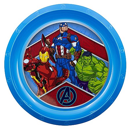 Pahare, farfurii și căni - Farfurie plastic, multicolor, pentru copii, fără BPA, 21.5 cm, Heraldic Army, Avengers