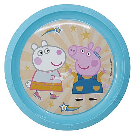 Pahare, farfurii și căni - Farfurie plastic, multicolor, pentru copii, fără BPA, 21.5 cm, Kindness Counts, Peppa Pig
