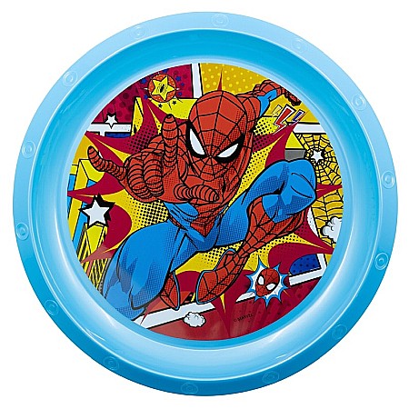 Copii - Farfurie plastic, multicolor, pentru copii, fără BPA, 21.5 cm, Midnight Flyer, Spiderman