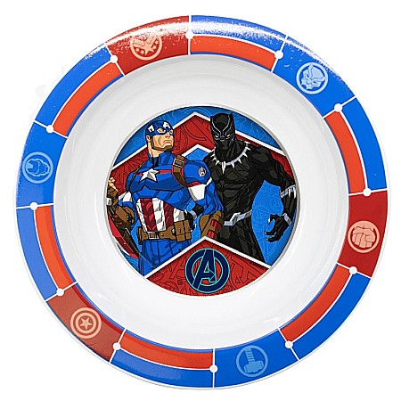 Pahare, farfurii și căni - Bol plastic, multicolor, pentru copii, fără BPA, ce poate fi utilizat și la microunde, 16 cm, Heraldic Army, Avengers