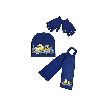 Căciuli, fulare, mănuși - Set căciulă, mănuși, fular Minions, Albastru