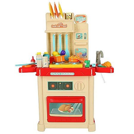 Bucătărie din plastic nontoxic, pentru copii, 44 accesorii, Homio, multicolor, cu robinet funcțional, sunete și lumini, 68x23x54 cm [0]