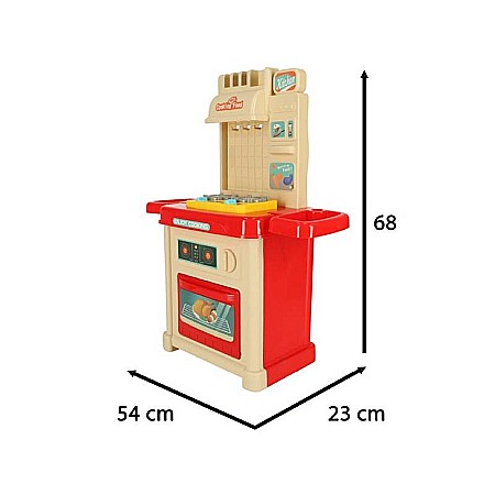 Bucătărie din plastic nontoxic, pentru copii, 44 accesorii, Homio, multicolor, cu robinet funcțional, sunete și lumini, 68x23x54 cm [9]
