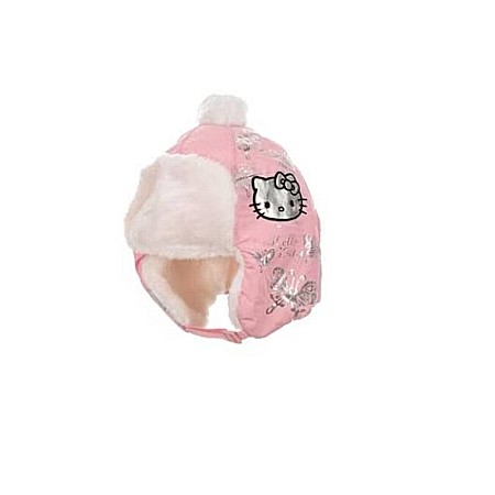 Căciulă blană Hello Kitty fluturi cu urechi Roz [2]