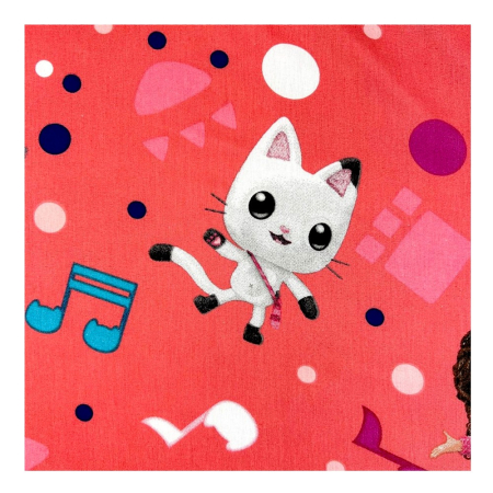 Cearceaf cu margini elastice, multicolor, 100% bumbac, 90x200 cm, Gabby's Dollhouse [1]