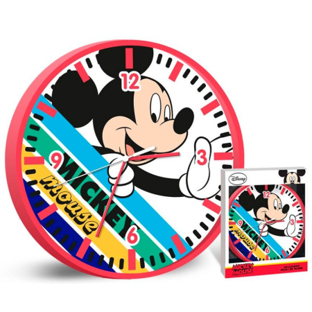 Ceasuri de perete - Ceas de perete, diametru 25 cm, multicolor, Miekcy Mouse