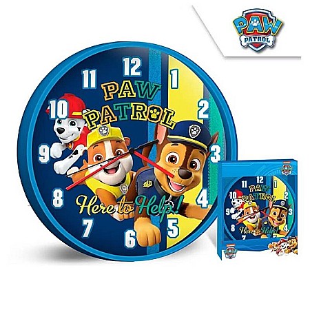 Ceas de perete, Paw Patrol - Here to Help, ramă albastră design multicolor, diametru 23.5 cm [1]