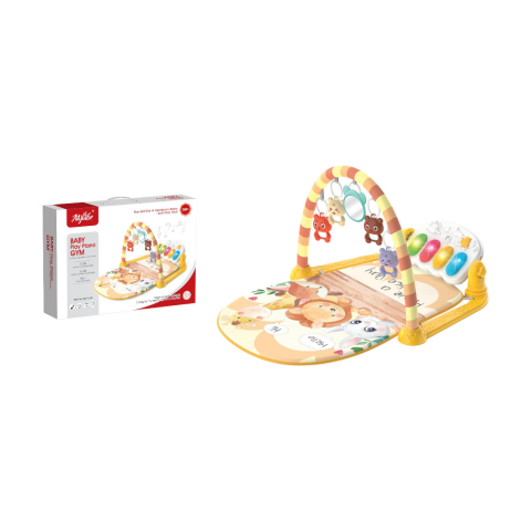 Centru de activitate pentru copii multicolor, Homio, cu pian, jucarii si oglinda, arcada flexibila, Jungle Life [1]