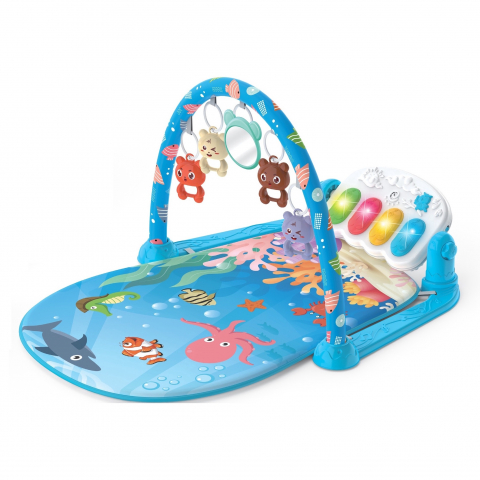 Centre de activități - Centru de activitate pentru copii multicolor, Homio, cu pian, jucarii si oglinda, arcada flexibila, Ocean Life