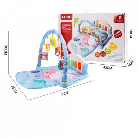 Centru de activitate pentru copii multicolor, Homio, cu pian, jucarii si oglinda, arcada flexibila, Ocean Life [3]