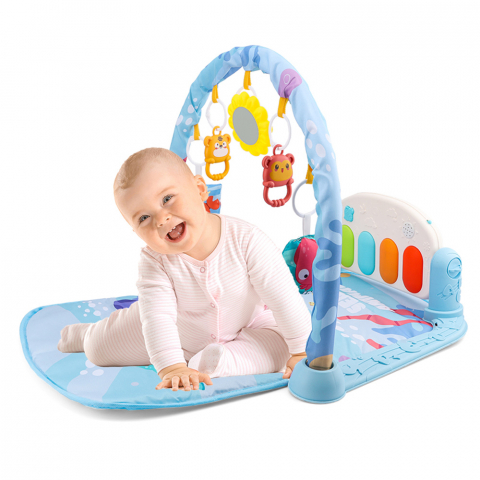 Centru de activitate pentru copii multicolor, Homio, cu pian, jucarii si oglinda, arcada flexibila, Ocean Life [2]
