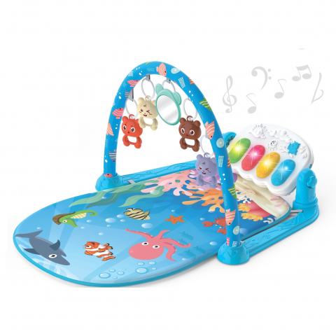 Centru de activitate pentru copii multicolor, Homio, cu pian, jucarii si oglinda, arcada flexibila, Ocean Life [1]