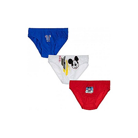 Copii - Set 3 chiloți pentru băieți, 100% bumbac organic, multicolor, Mickey Mouse, Disney