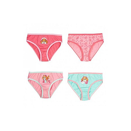 Lenjerie intimă și șosete - Set 4 perechi de chiloți tip panty, pentru fetițe, multicolor, 100% bumbac, Skye, Paw Patrol