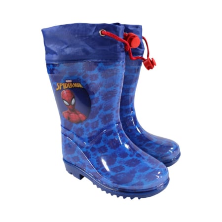 Cizme - Cizme de ploaie cu șnur, albastru, Happy, Spiderman